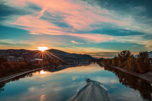 shot of river during sunset